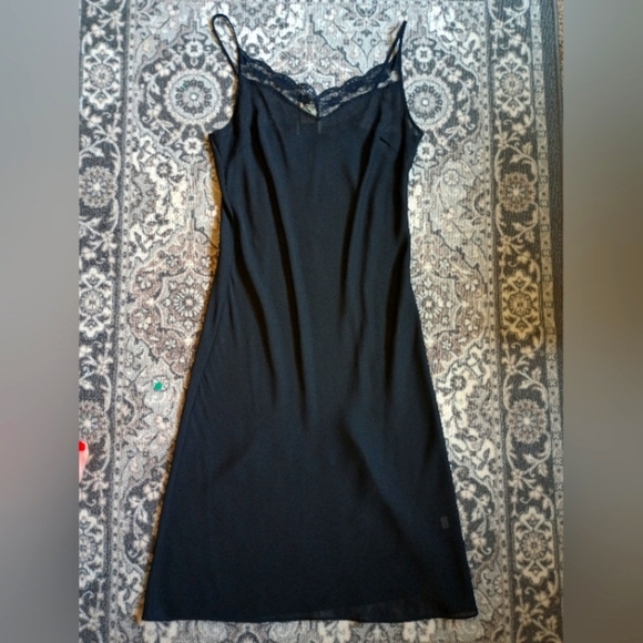 Ice Dresses & Skirts - Vintage Y2K Ice Slip Dress Size 10 Lace Black Sheer Whimsigoth Feminine